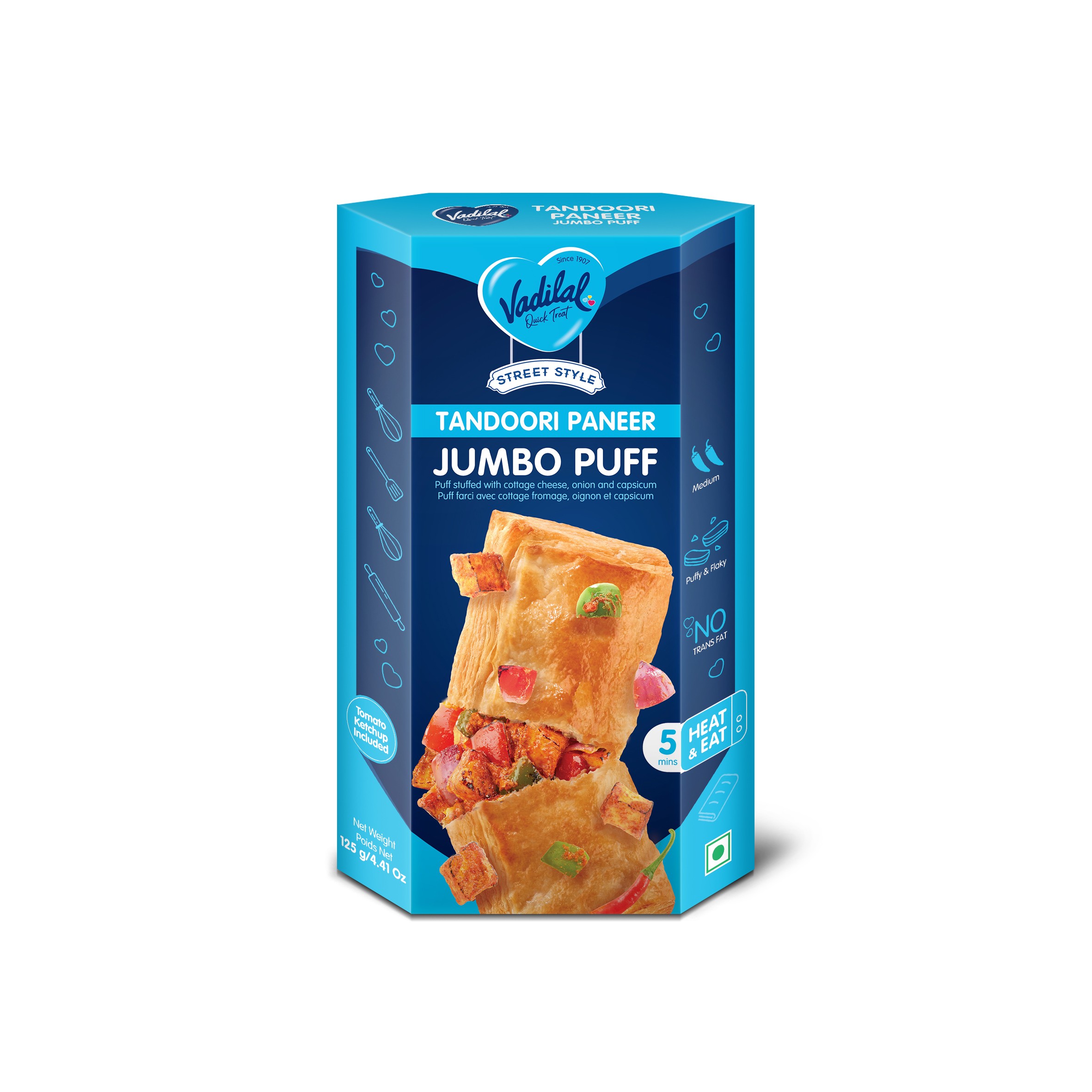 VADILAL TANDOORI PANEER JUMBO PUFF 125 GM