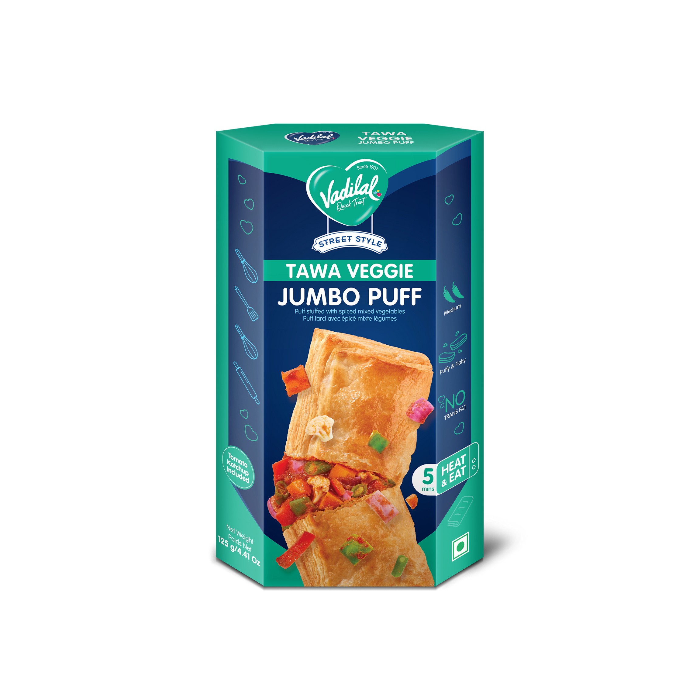 Vadilal Jumbo Tawa Veggie Puff 125 GM