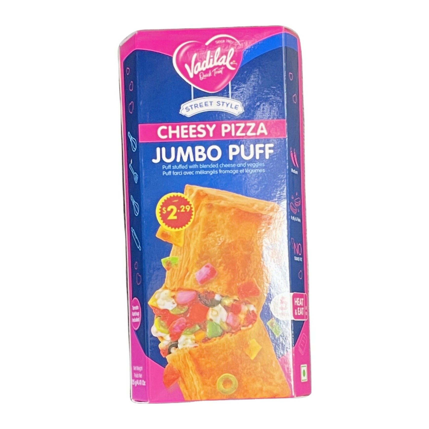 VADILAL CHEESY PIZZA JUMBO PUFF 125 GM