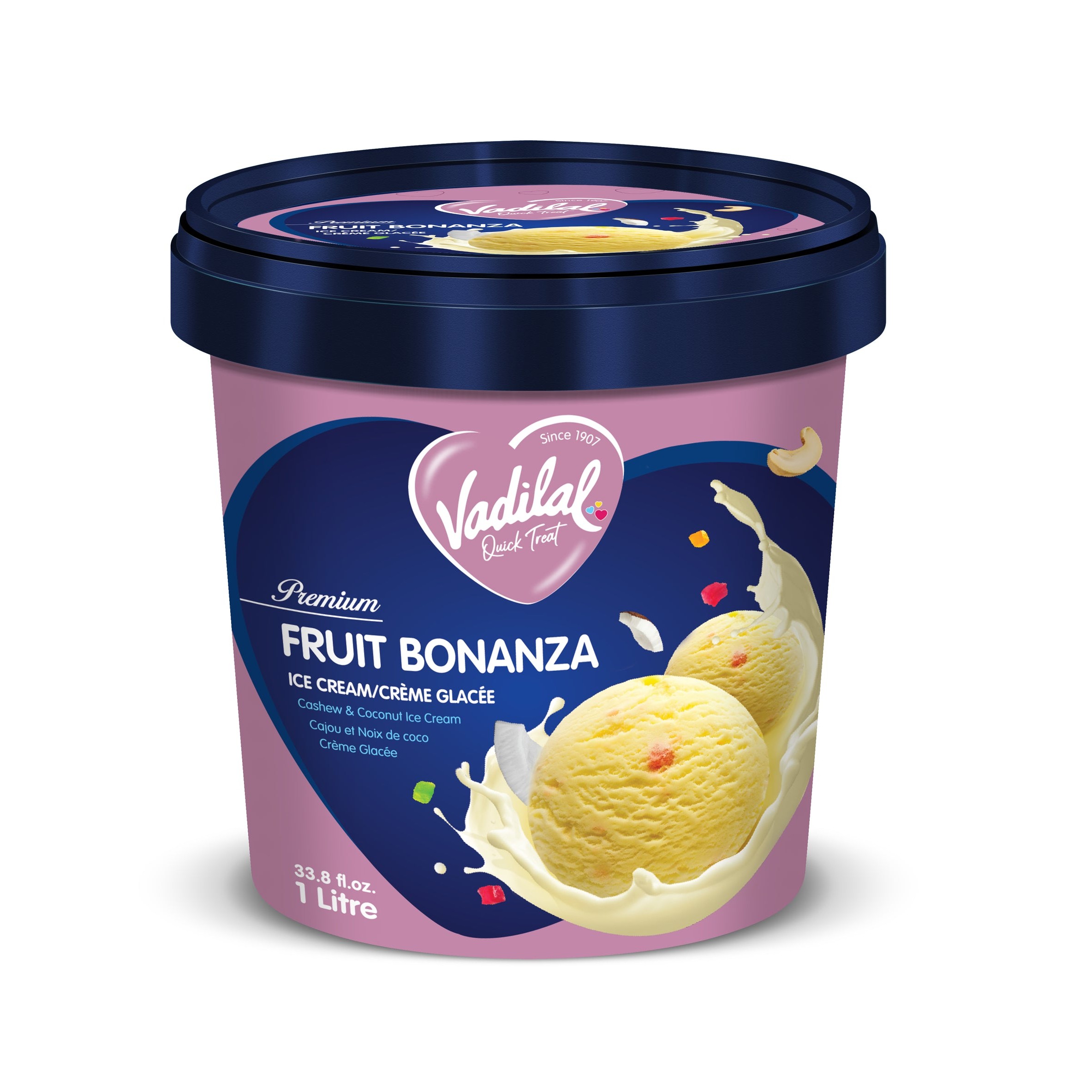 FRUIT BONANZA ICE CREAM VADILAL 1 LTR