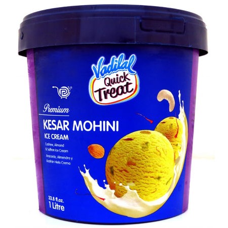 VADILAL KESAR MOHINI ICE CREAM TUB  1 LTR