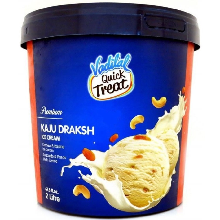 VADILAL KAJU DRAKSH ICE CREAM TUB 2 LTR