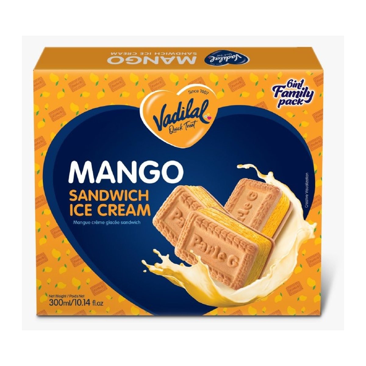 VADILAL MANGO SANDWICH ICE CREAM 300 ML
