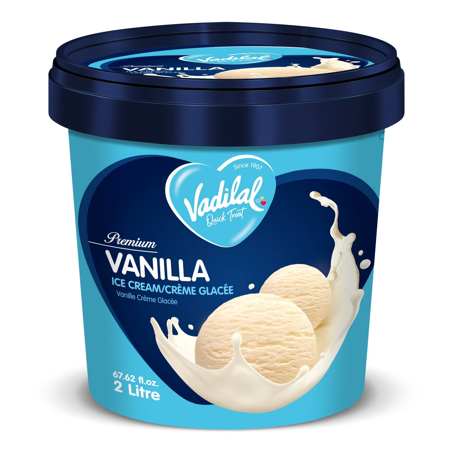 VADILAL VANILLA ICE CREAM TUB 2 LTR