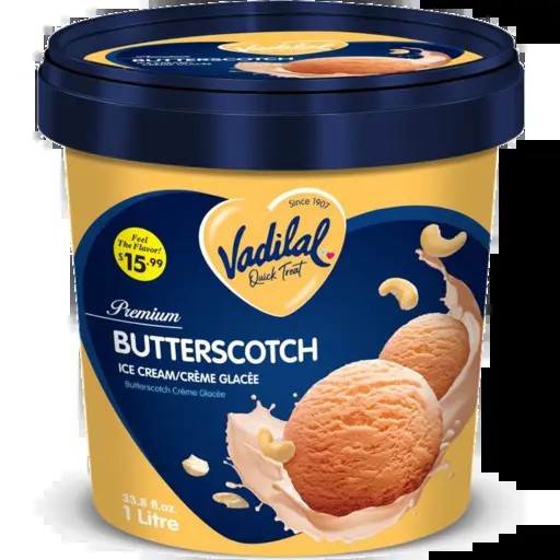 VADILAL BUTTERSCOTCH ICE CREAM TUB 1 LTR