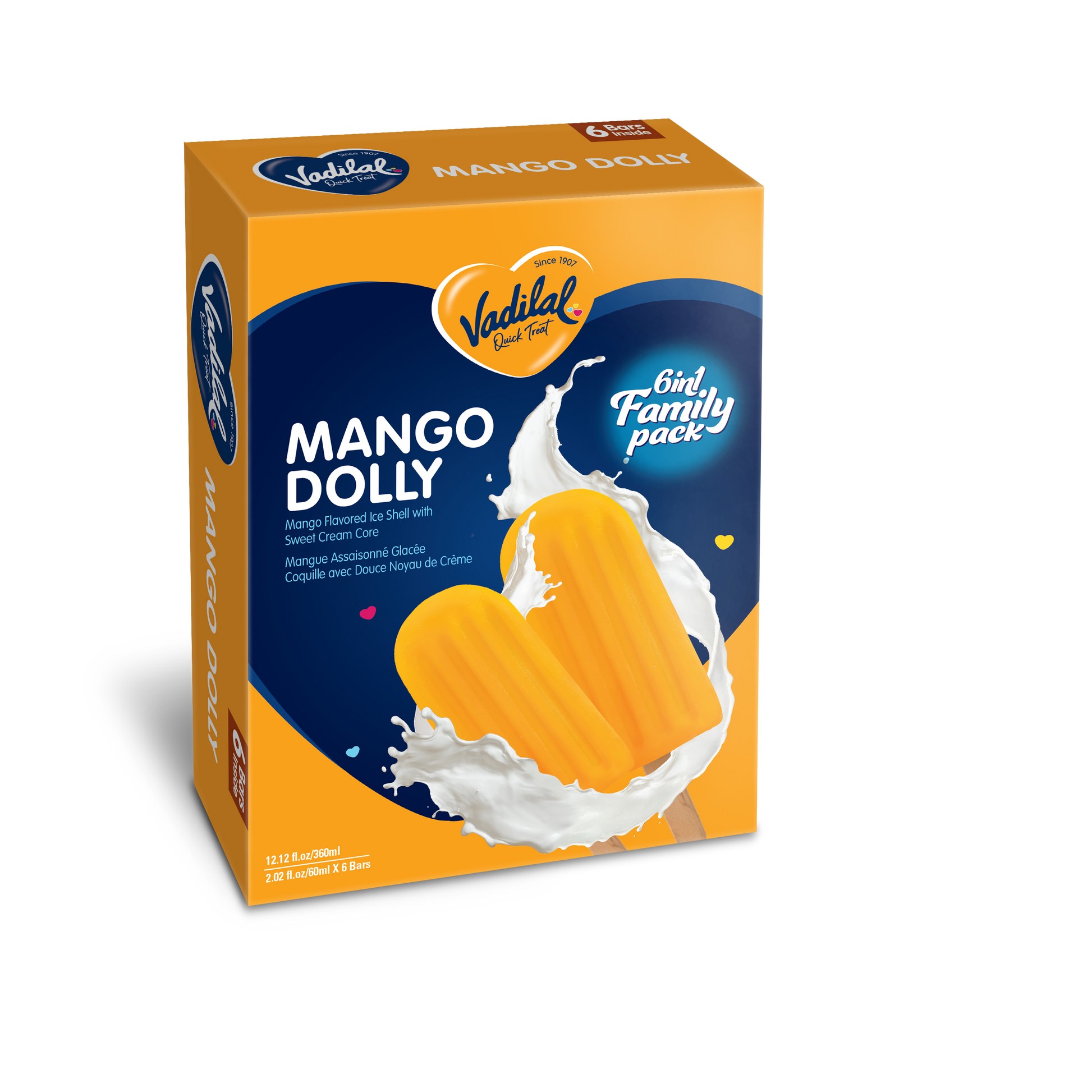 Vadilal Vadilal Mango Dolly Ice Cream Family Pack 6 Bar
