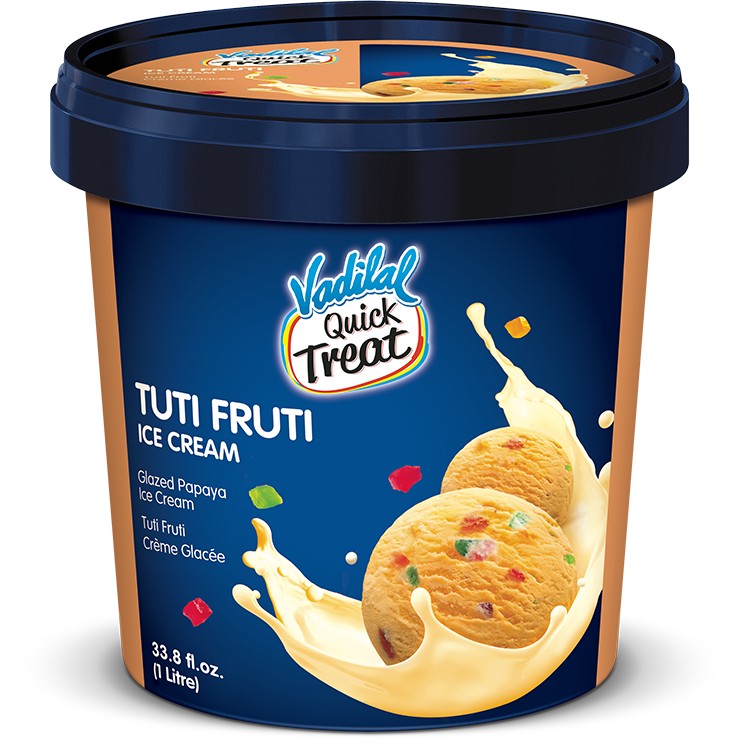 VADILAL TUTI FRUTI ICE CREAM TUB 1 LTR