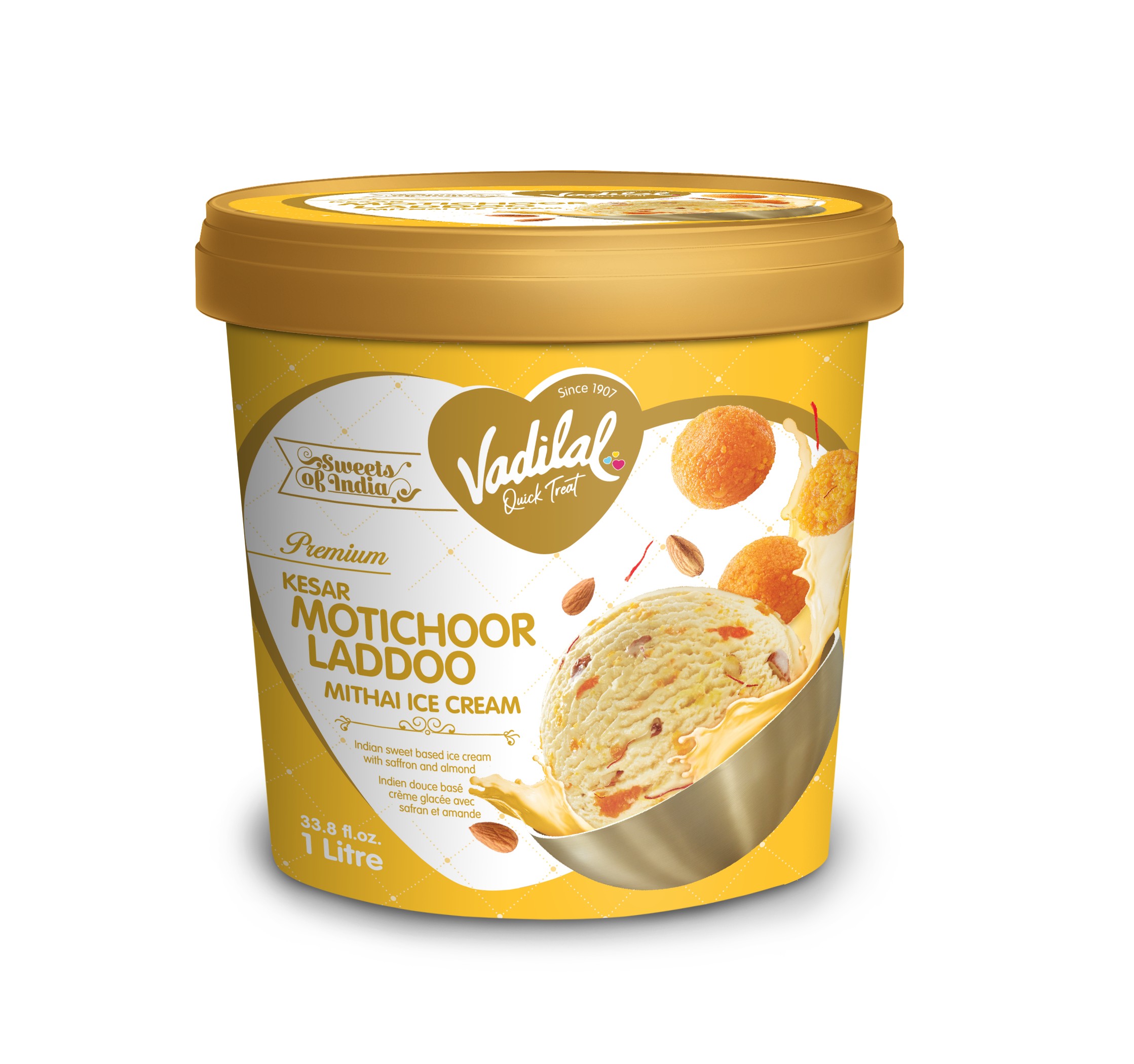 VADILAL MOTICHOOR LADDOO MITHAI ICECREAM 1 LTR