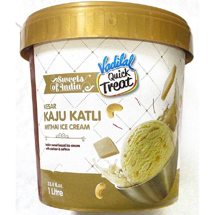 KESAR KAJU KATLI ICE CREAM VADILAL 1 LTR