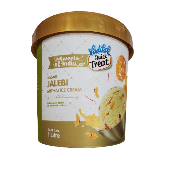 VADILAL KESAR JALEBI MITHAI ICE CREAM 1 LTR