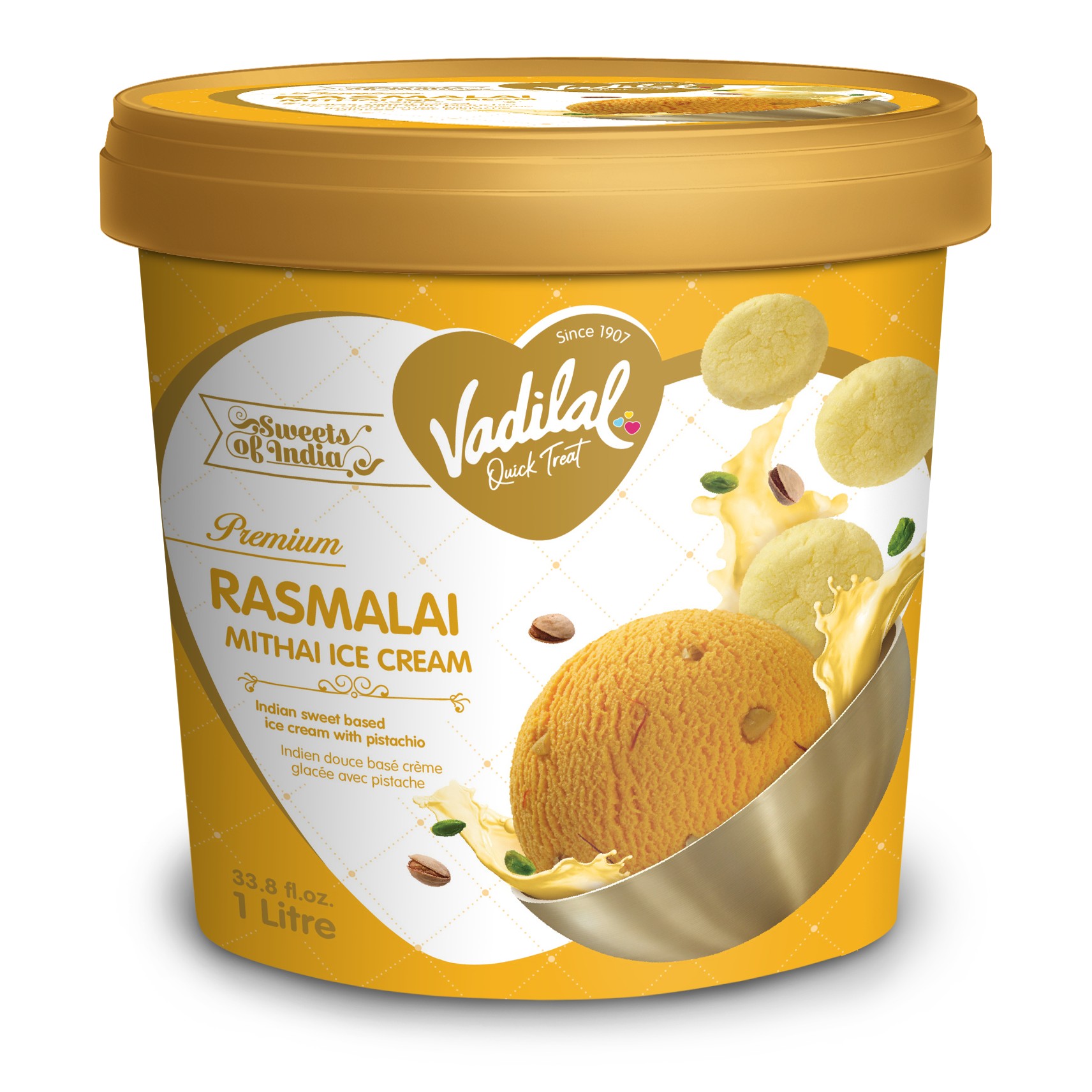 VADILAL RASMALAI ICE CREAM 1 LTR