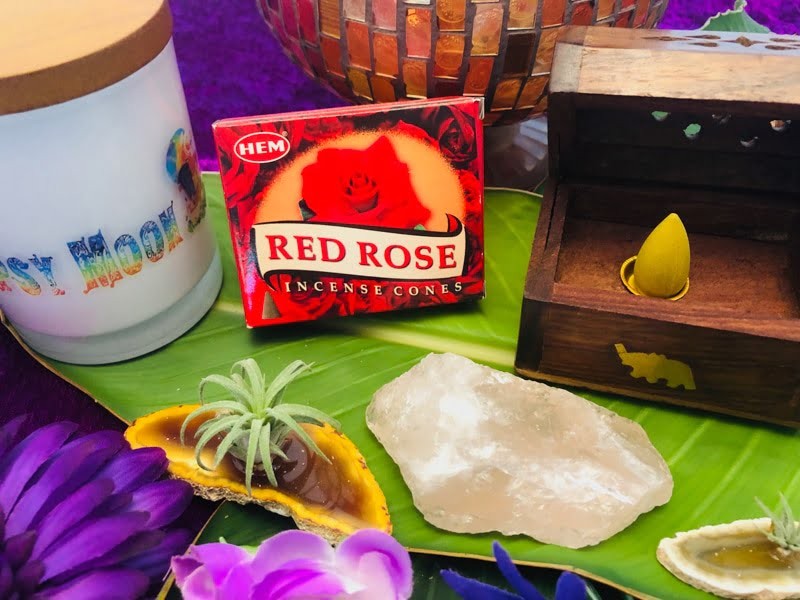 Hem Red Rose Cone Incense 10 COUNT
