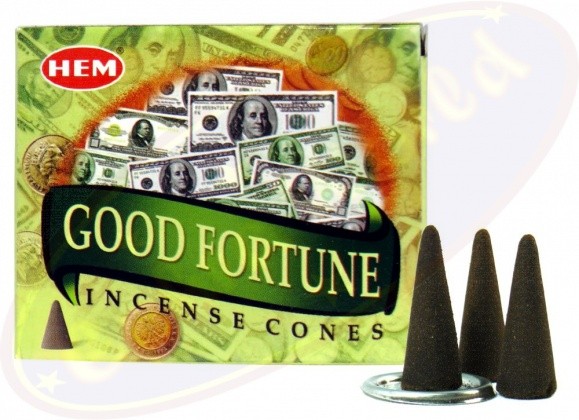 Hem Good Fortune Cone Incense 10 COUNT