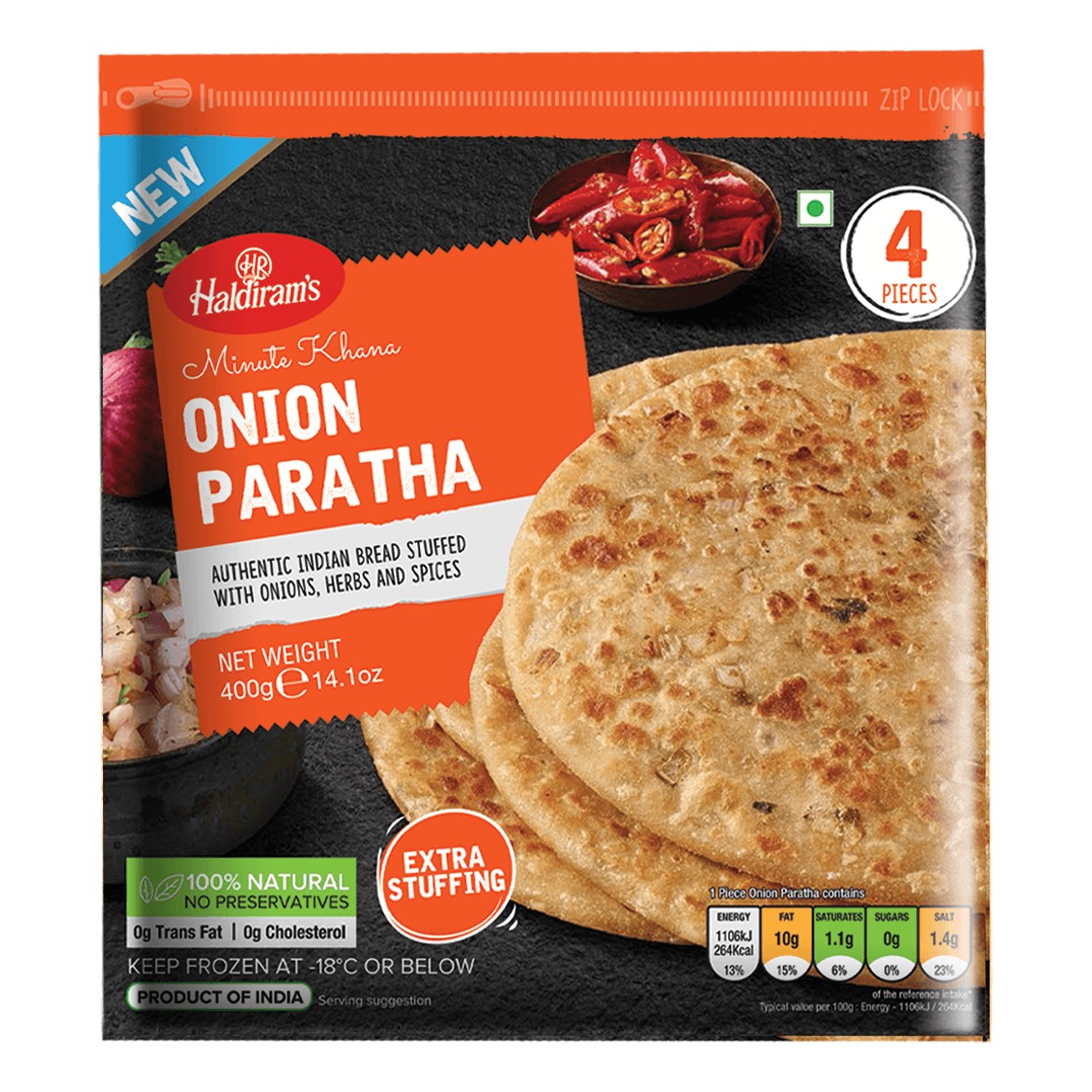HALDIRAM'S ONION PARATHA 14.1 OZ