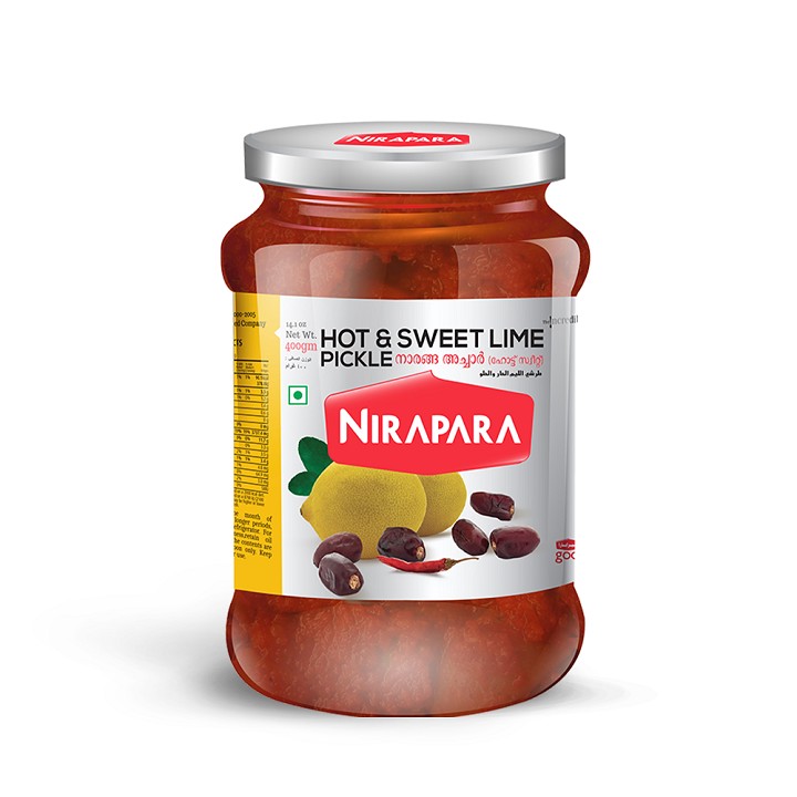 Nirapara Hot & Sweet Lime Pickle 400 GM