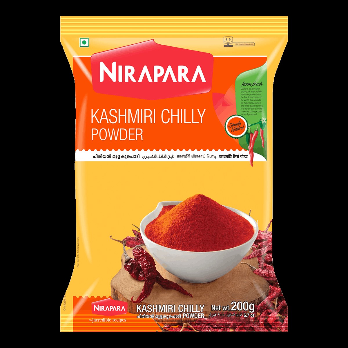NIRAPARA KASHMIRI CHILLI POWDER 200 GM