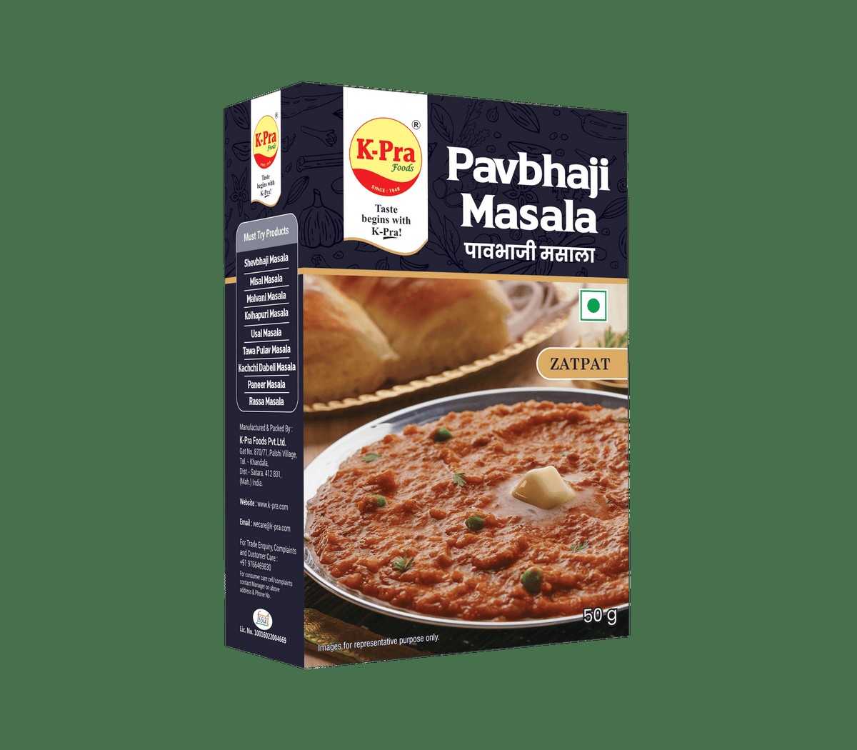 K PRA ZATPAT PAVBHAJI MASALA 50 GM