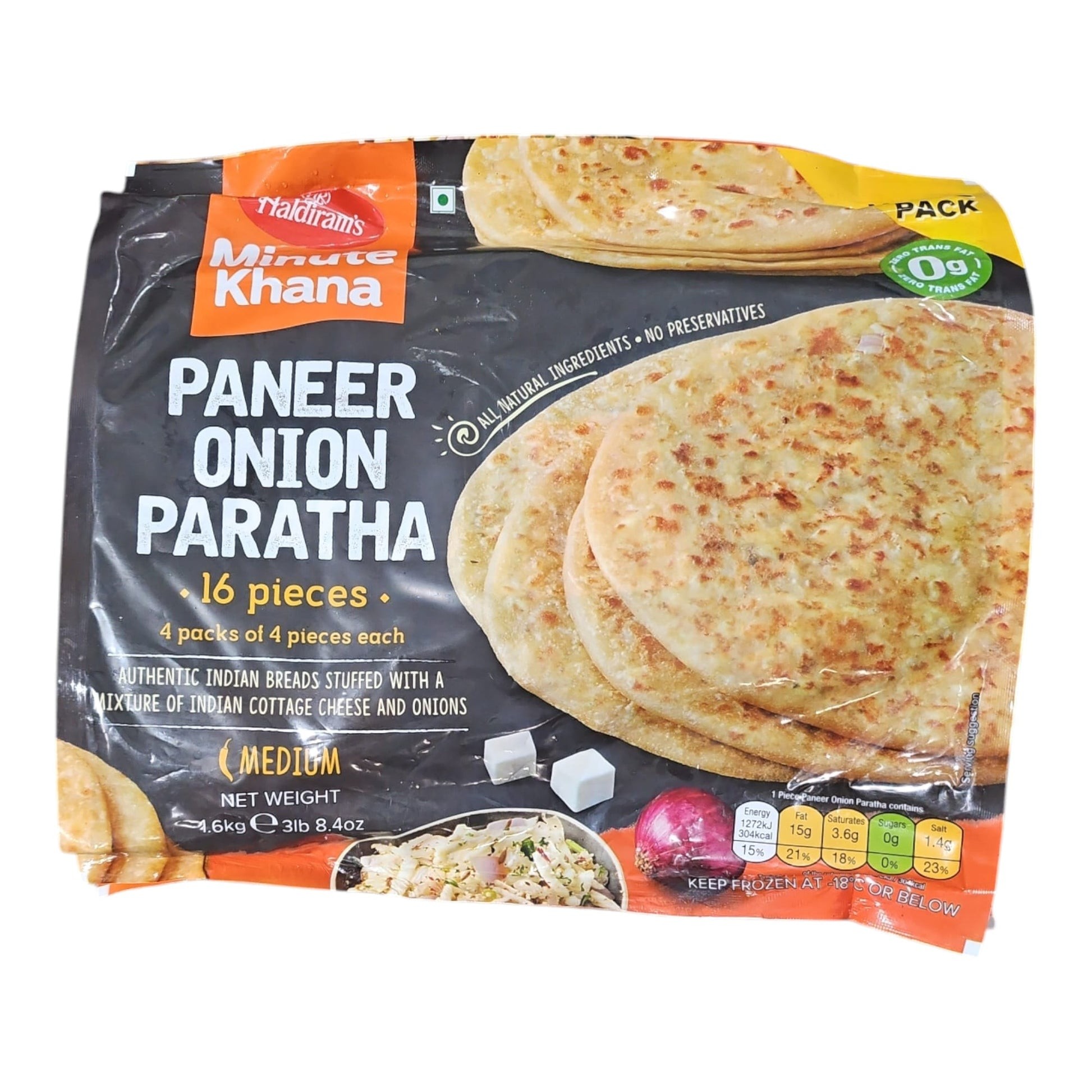 HALDIRAN PANEER ONION PARATHA 16 PCS