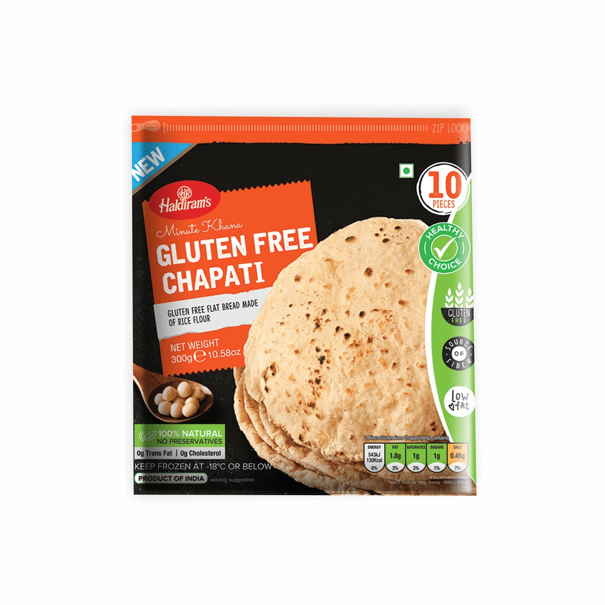 Haldiram Gluten Free Chapati 10 PCS