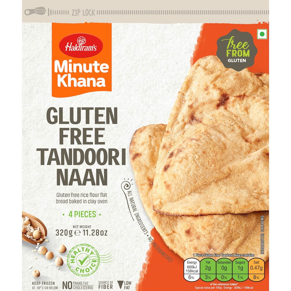 Haldiram Gluten Free Tandoori Naan 4 PCS