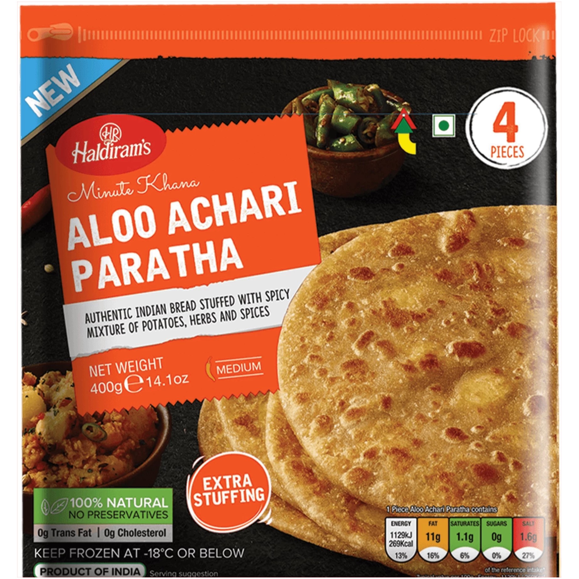 Haldiram Aloo Achari Paratha 4 PCS