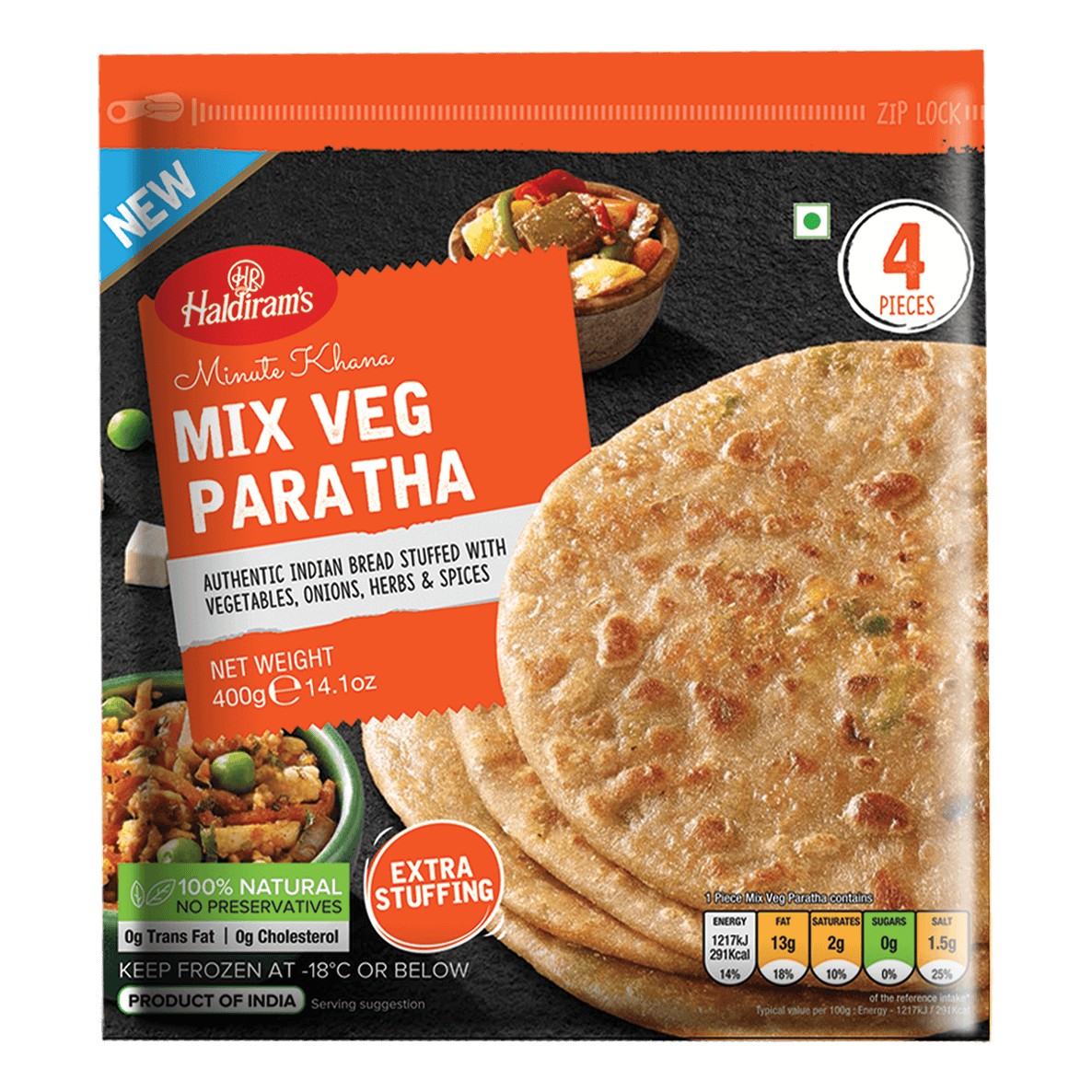 HALDIRAM MIX VEGETABLE PARATHA