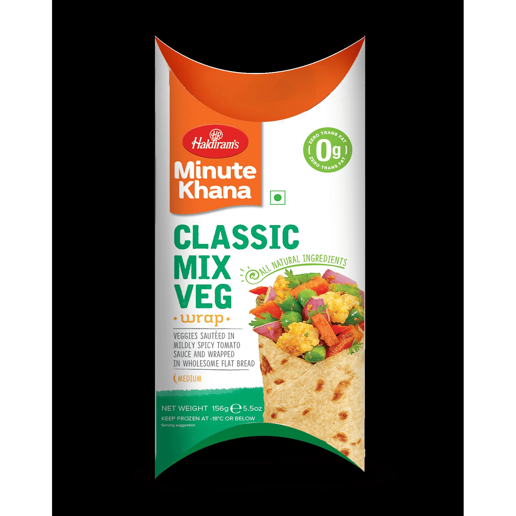 HALDIRAM DESI WRAPS CLASSIC MIX VEG 156 GM