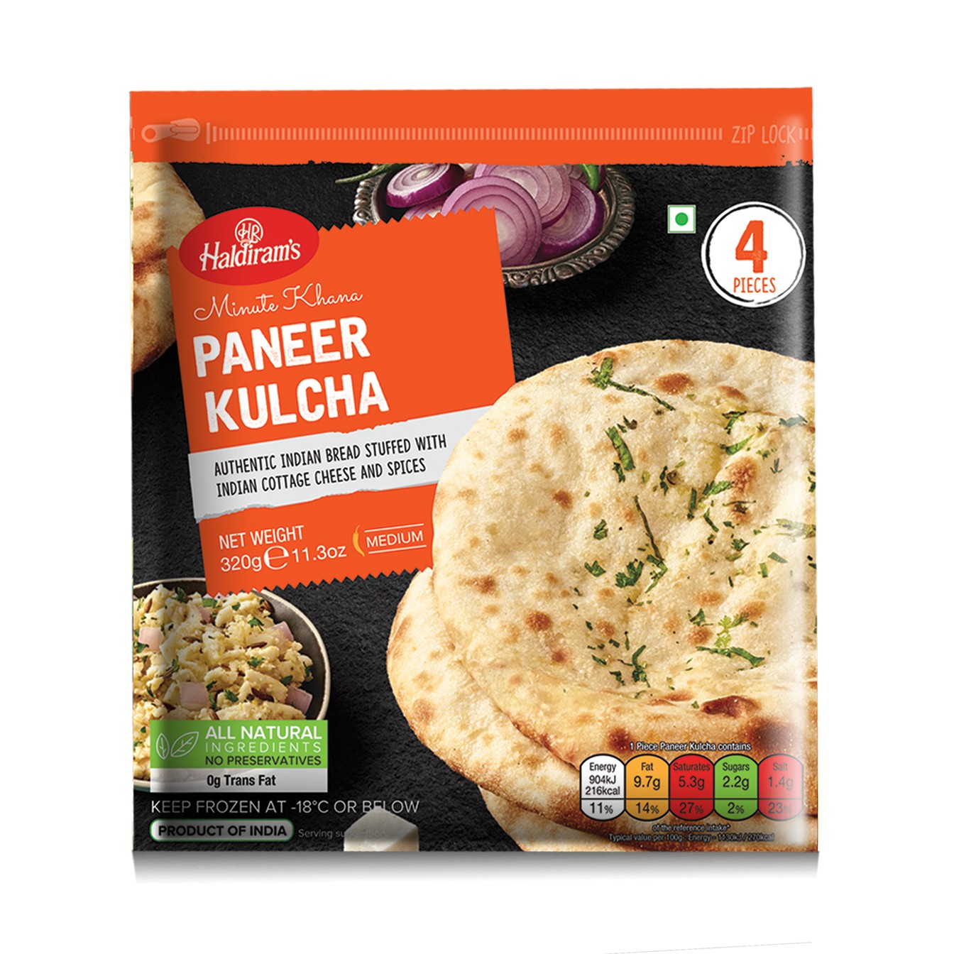 HALDIRAM PANEER KULCHA  320 GM