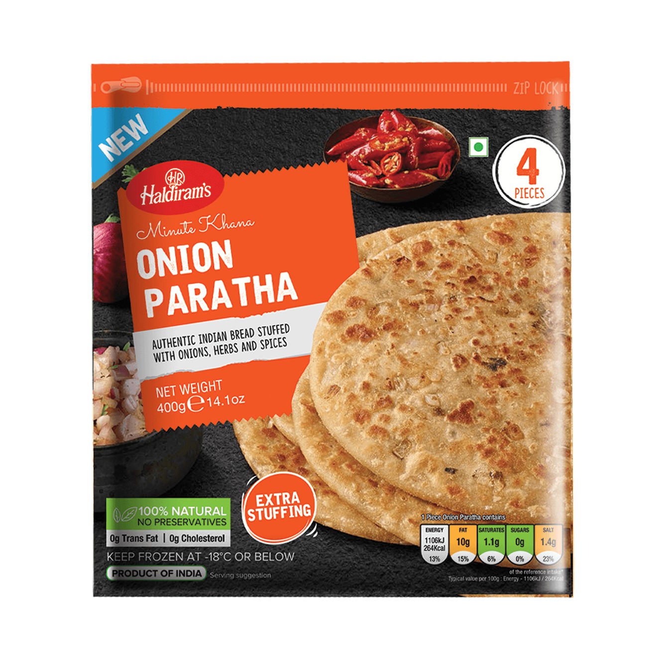 Haldiram Onion Paratha 4 PCS