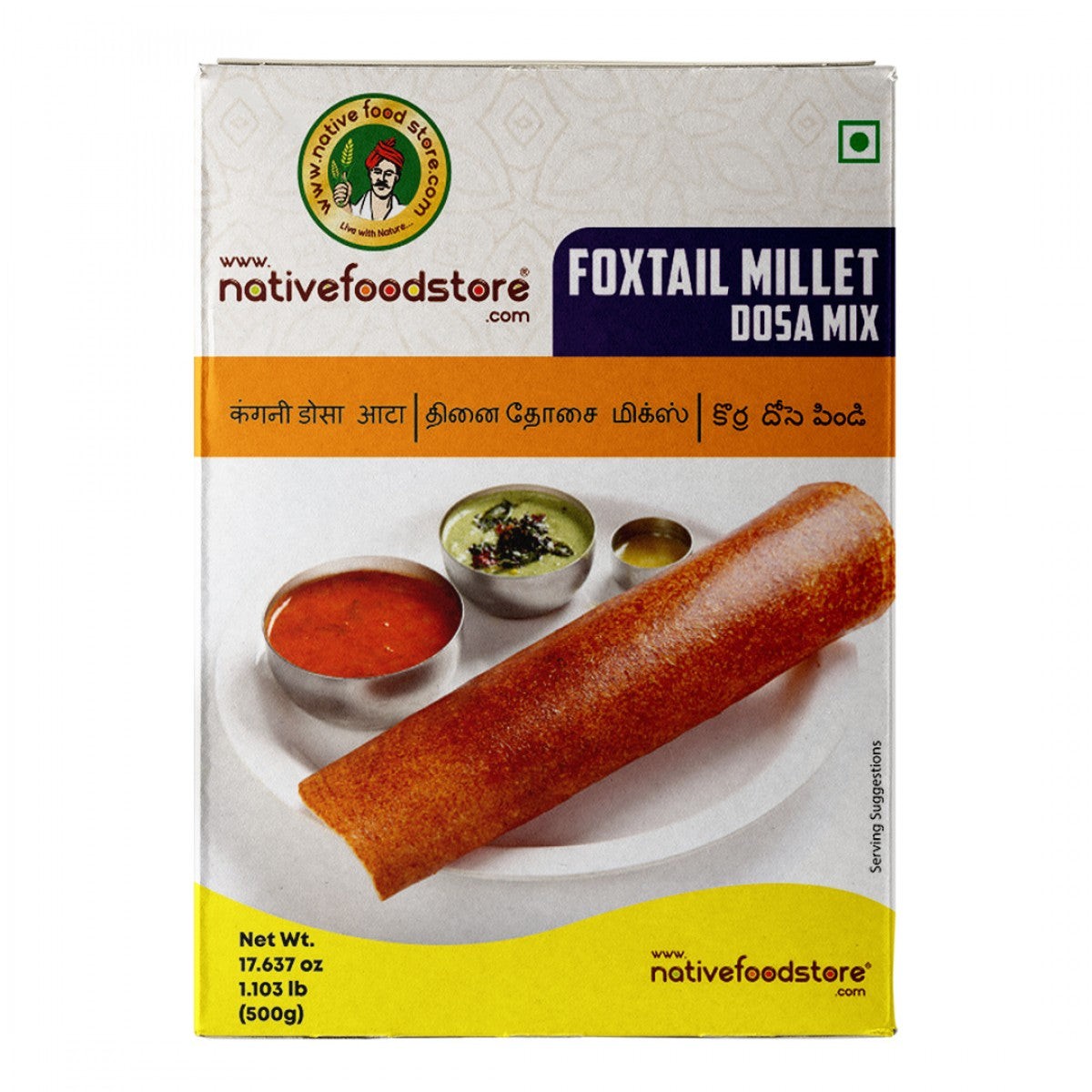 FOXTAIL MILLET DOSA MIX NATIVE FOOD STORE 500 GM