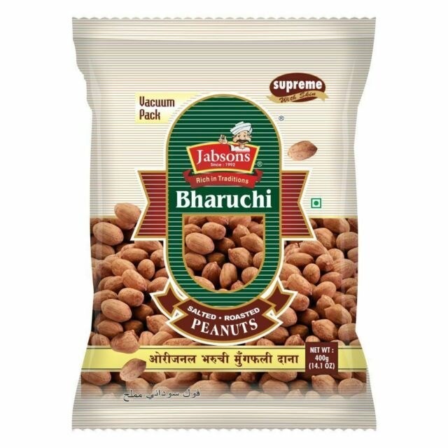 JABSON BHARUCHI PEANUTS SALTED VACUUM PACK  400 GM
