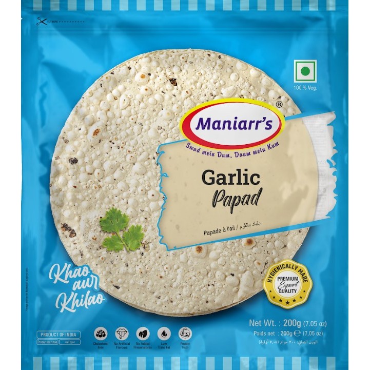 Maniarr's Maniarrs Garlic Papad 200 GM