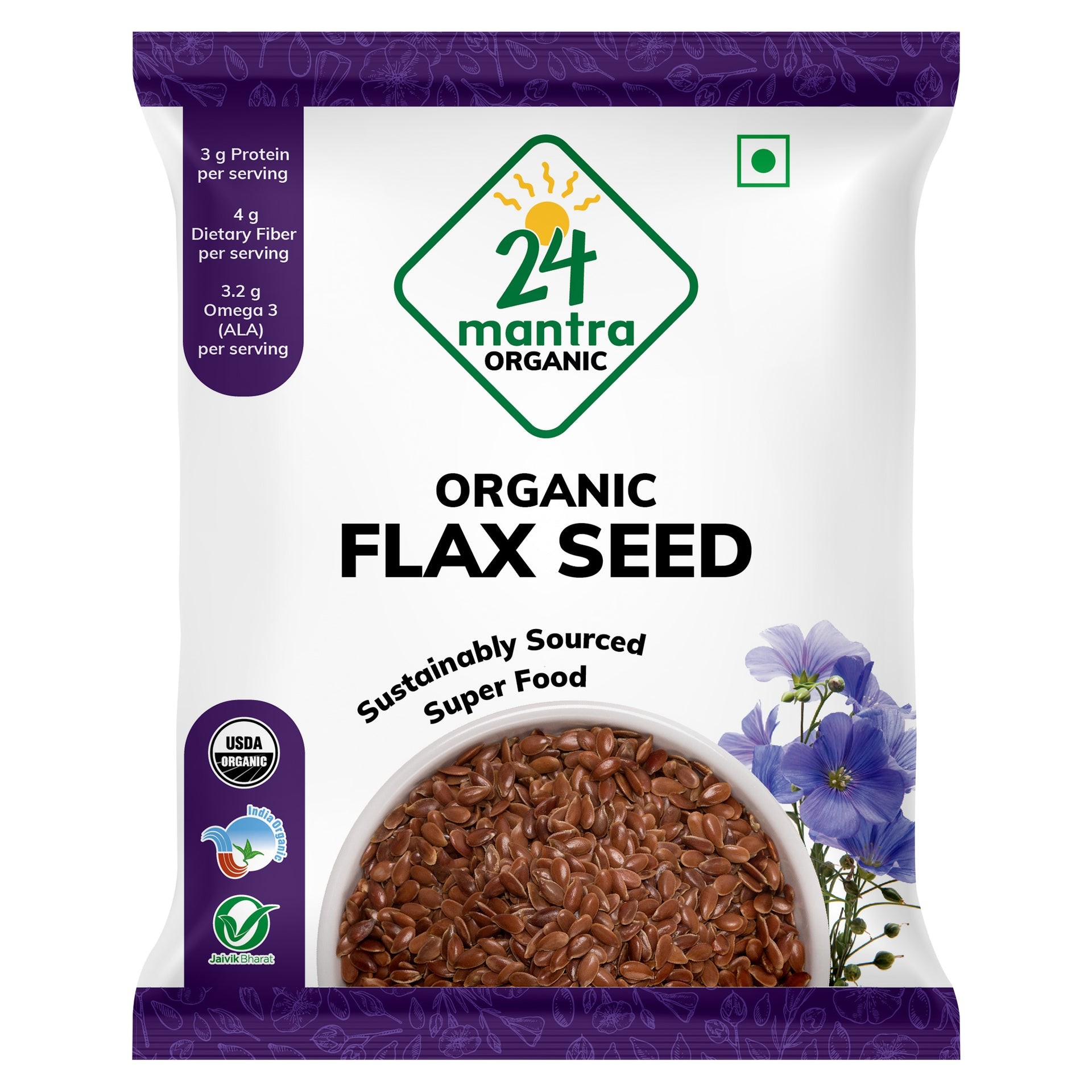 24 MANTRA ORGANIC FLAX SEEDS 7 OZ