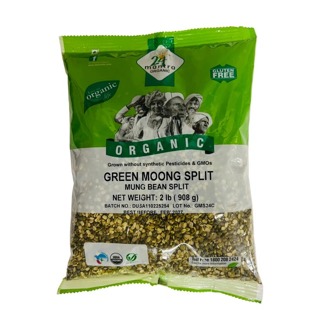 24 MANTRA ORGANIC GREEN MOONG SPLIT 2 LBS