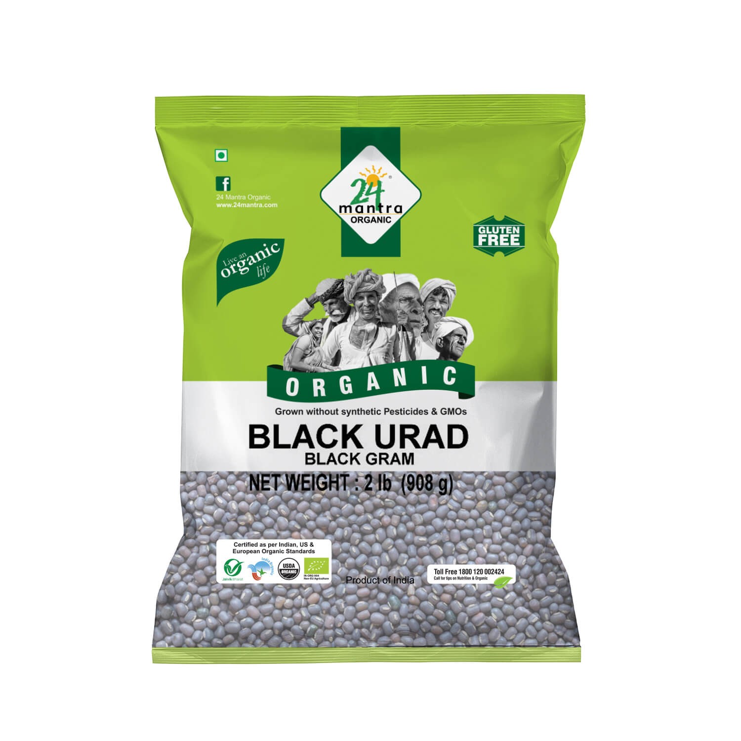 24 MANTRA ORGANIC BLACK URAD WHOLE 2 LBS