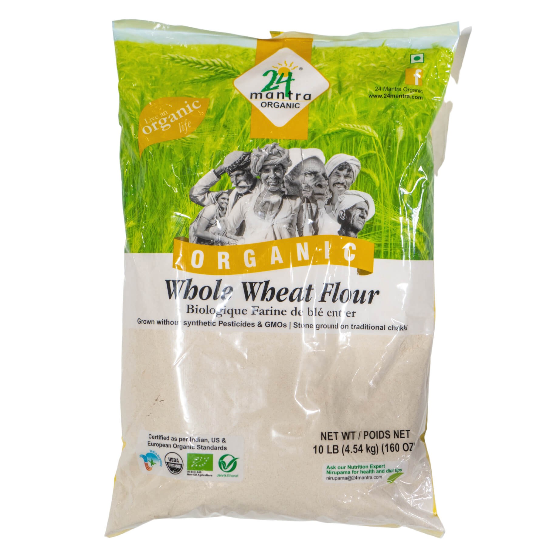 24 MANTRA ORGANIC WHOLE WHEAT FLOUR 10 LBS