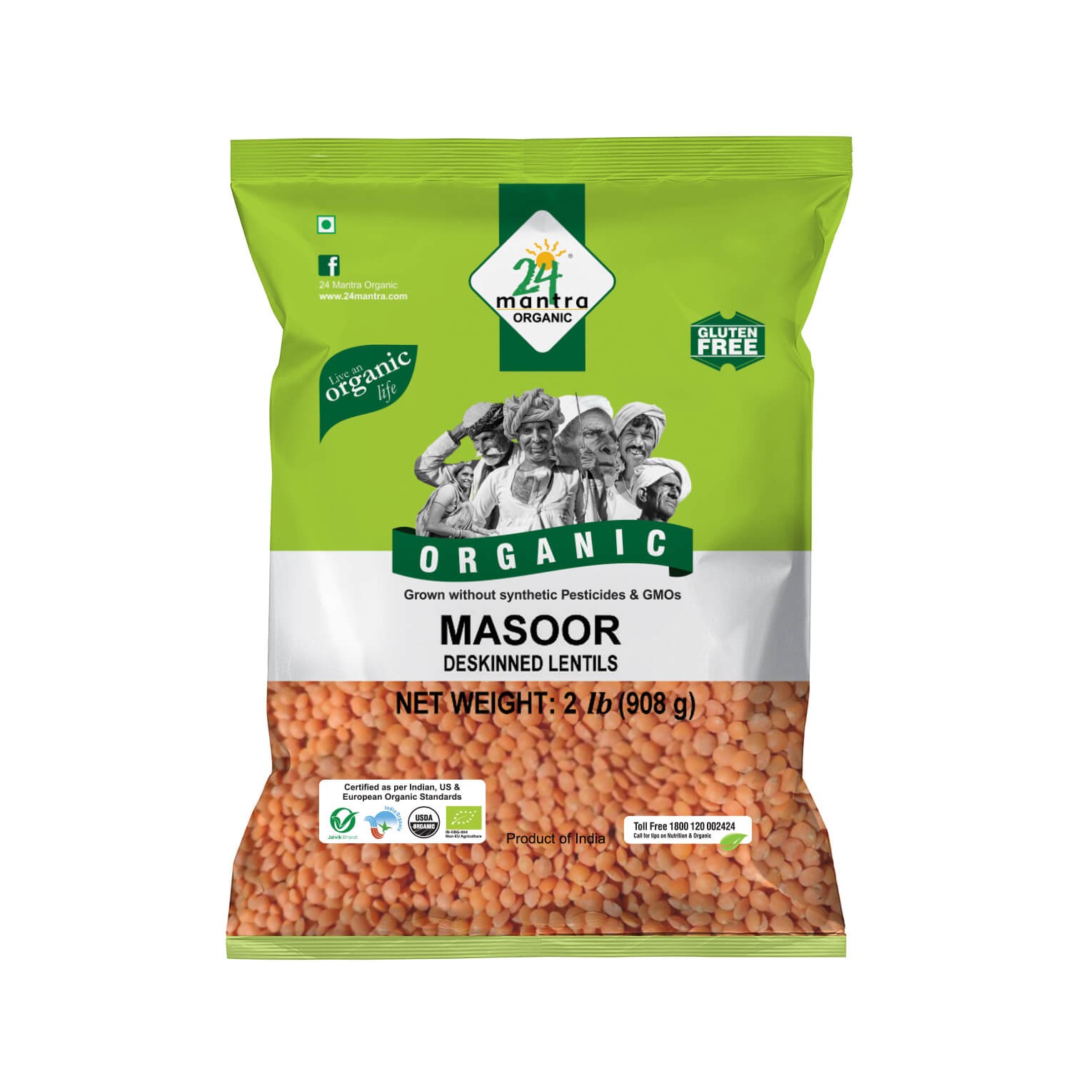 24 MANTRA ORGANIC MASOOR WHOLE 2 LBS