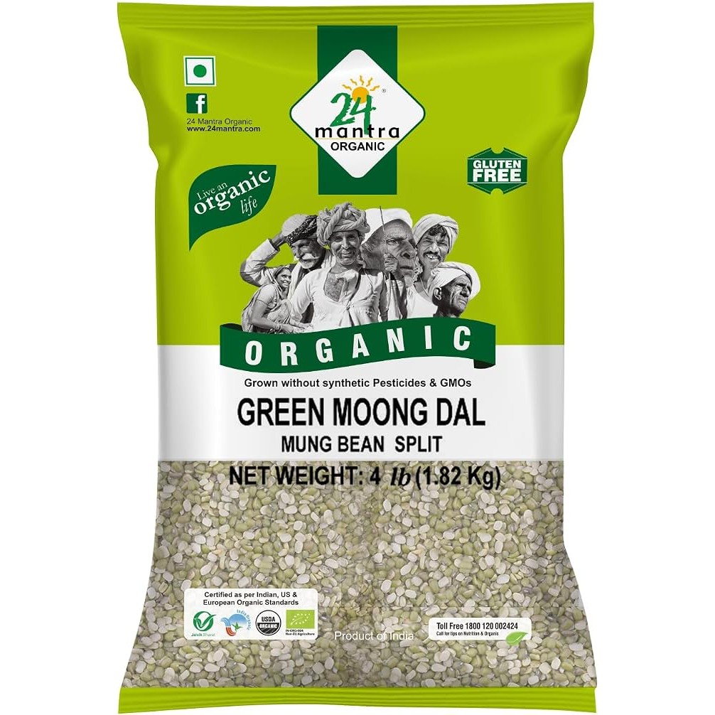 24Mantra Organic Green Moong Split 4Lb 4 Lbs