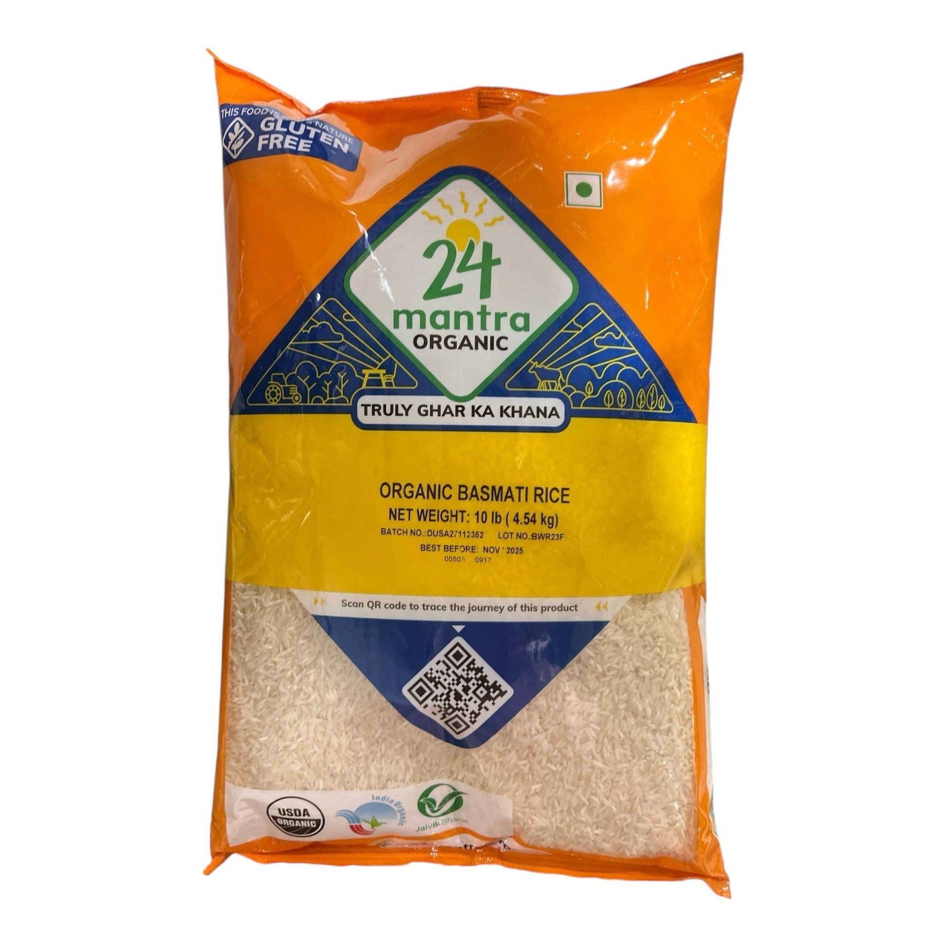24 MANTRA ORGANIC BASMATI RICE 10 LBS