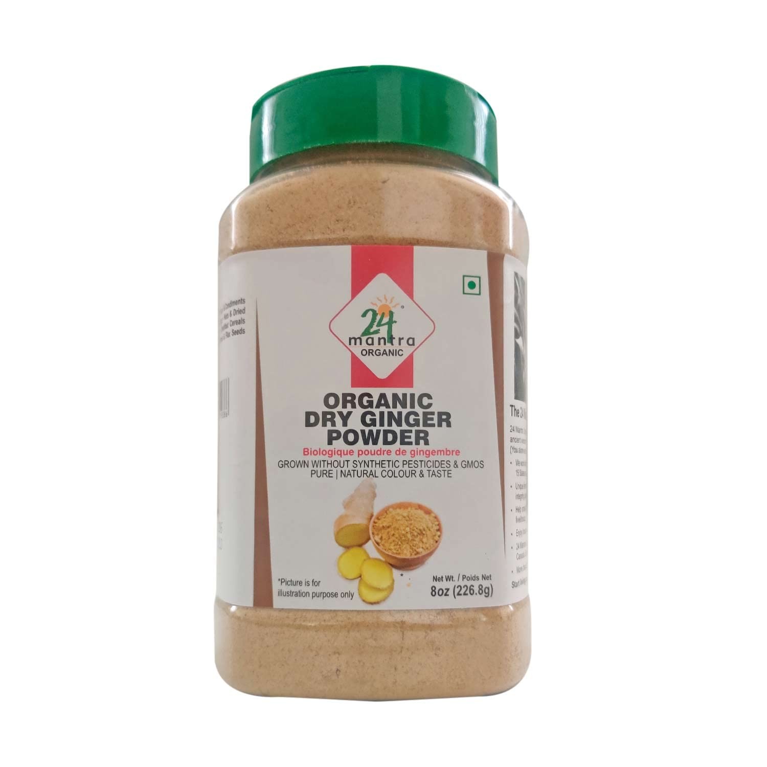 24 MANTRA ORGANIC GINGER POWDER IN JAR 8 OZ