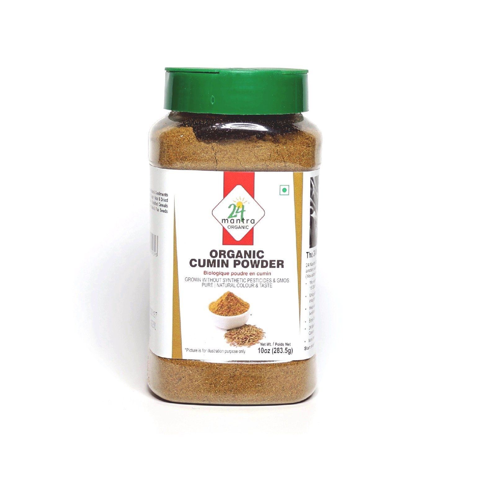 24 MANTRA ORGANIC CUMIN POWDER IN JAR 10 OZ