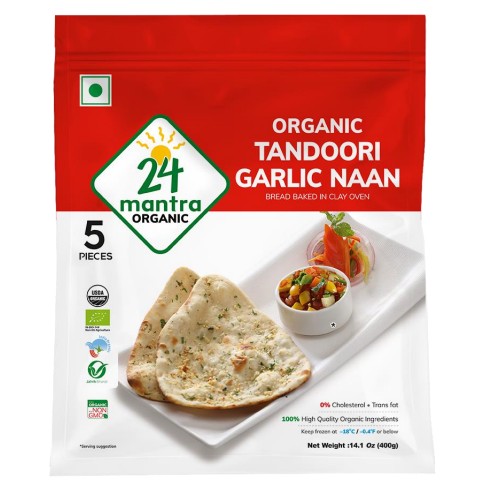 24 Mantra Tandoori Garlic Naan 400 GM