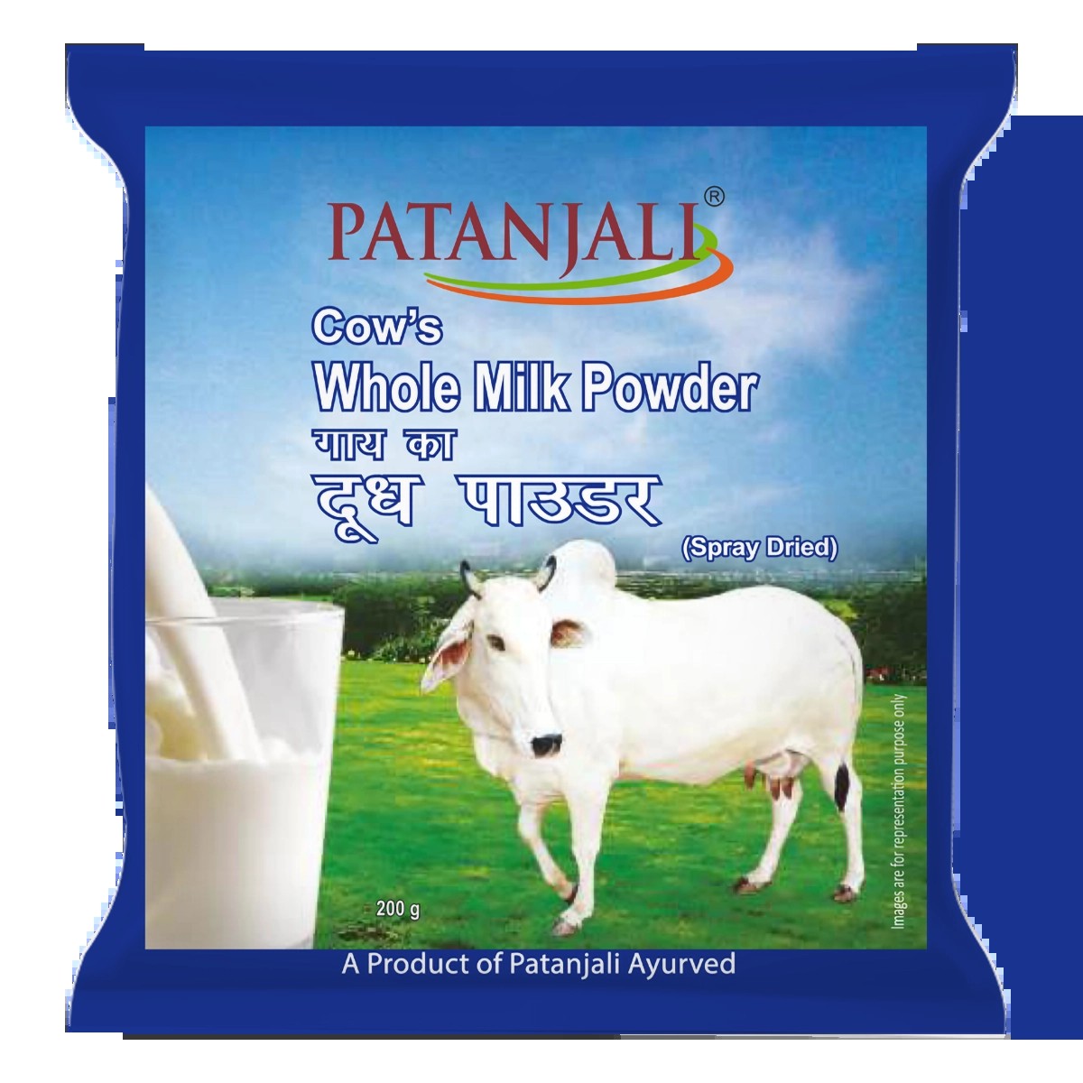 PATANJLI COW S WHOLE MILK POWD 200 GM
