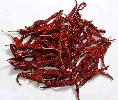 CHILLI WHOLE STEMLESS LONG INDIA BAZAAR 100 GM