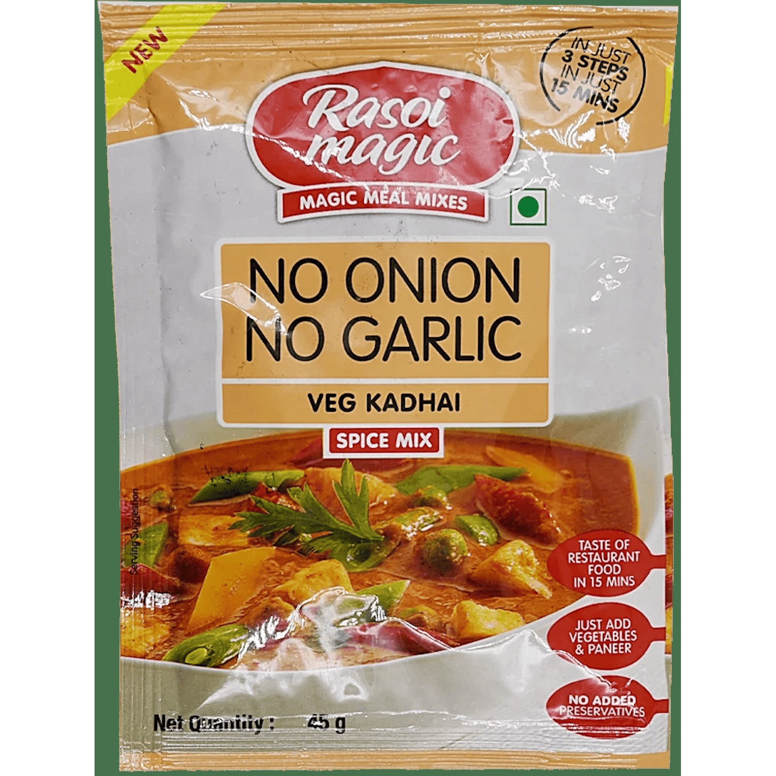 RASOI MAGIC VEG KADAI NO ONION & GARLIC 45 GM