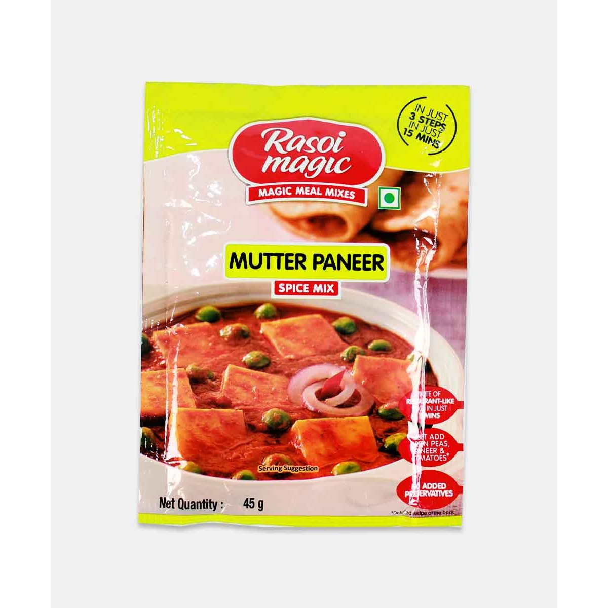 RASOI MAGIC MUTTER PANEER SPICE MIX 45 GM