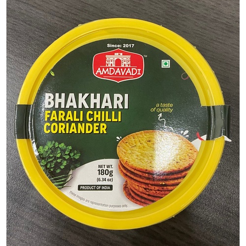 AMDAVADI FARALI CHILLI CORIANDRE BHAKHARI 180 GM