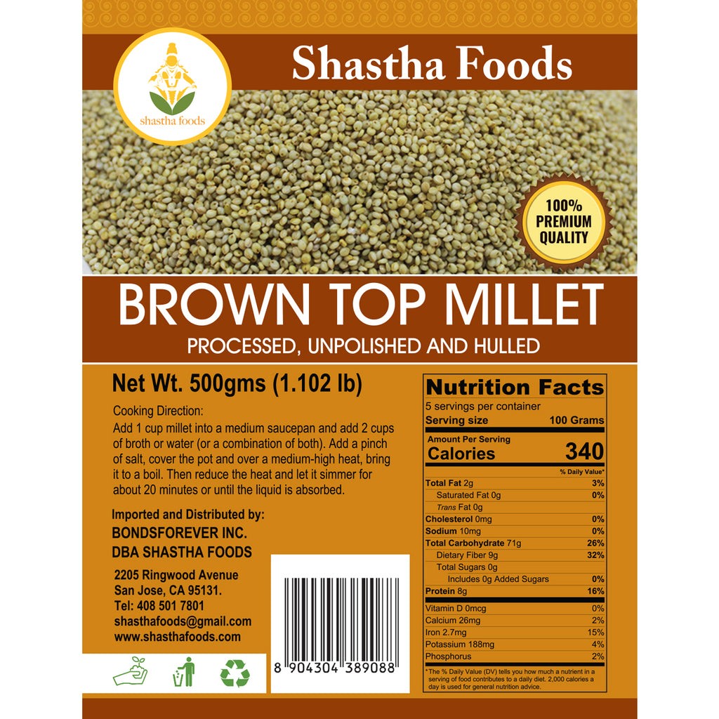 SHASTHA FOODS BROWN TOP MILLET 500 GM
