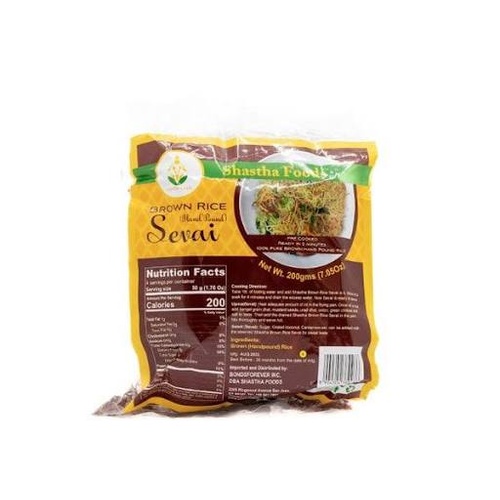 SHASTHA FOODS BROWN RICE HAND POUND SEVAI 200 GM