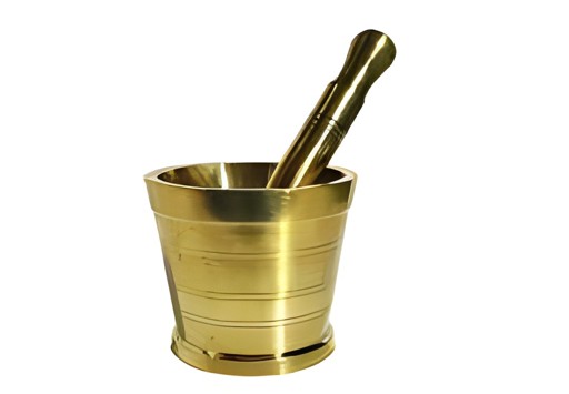 Brass Hamam Dasta Printed Small 1 EACH